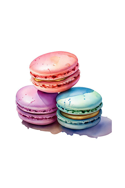 INOVATIX Set de 8 bucăți, autocolant Macarons roz violet verde, INOVATIX®. 6 cm