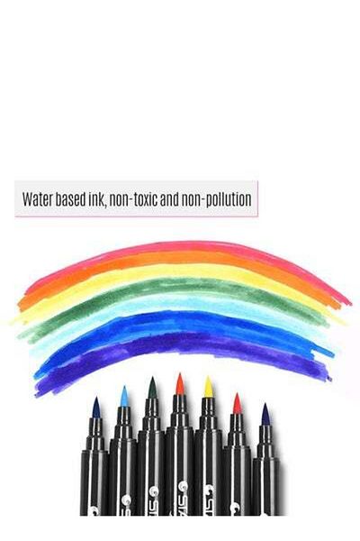 HALAMODO 48-Piece Aquarelle Twin Tip Marker Pens Set Multicolour