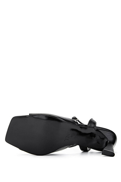 Tamer Tanca Kadın Hakiki Deri Siyah Deri Topuklu Ayakkabı