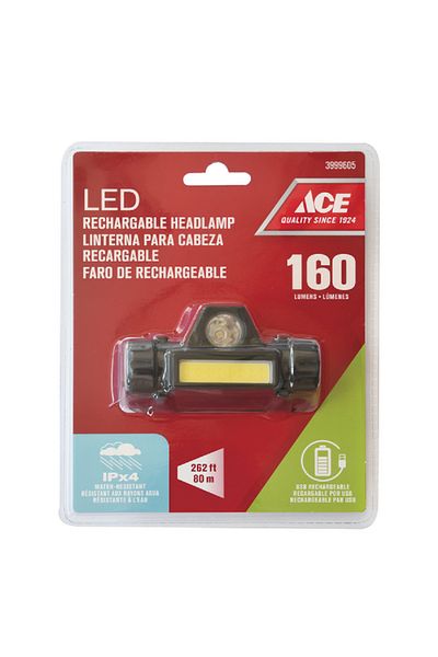 ACE High-Quality 160-Lumens Rechargeable LED Headlamp