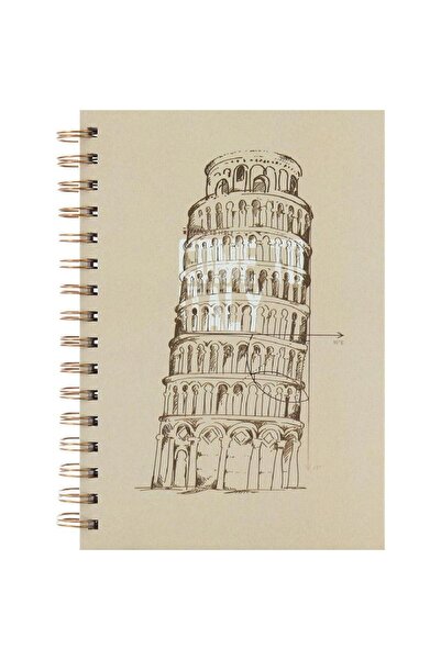 Roco دفتر ملاحظات برج مائل A5، 100 ورقة مسطرة، بني