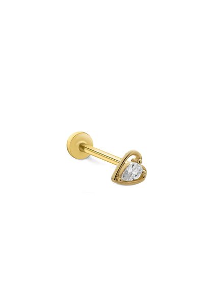 Fay Yamaner 14 Carat Gold Stone Heart Piercing