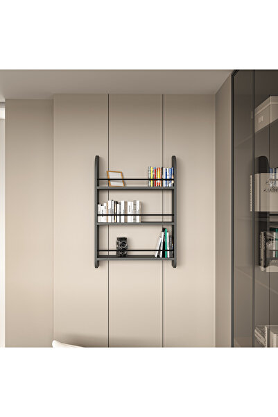 alpaevmobilya Duvar Rafı Kitaplık 3 Katlı Kitaplık Ünite Ahşap Raf Banyo Mutfak Montessori Raf Çok Amaçlı