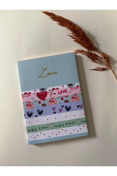 Adalinhome Atakids Lizy Glittery Edged Striped Notepad – 96 Sheets