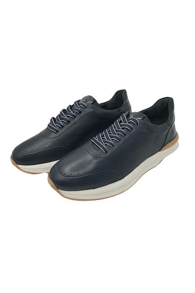 MARCOMEN 19512 Leather Men's Casual Shoes Navy Blue
