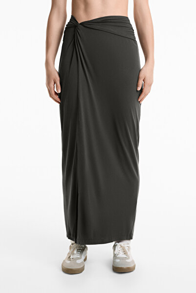 Oysho Modal içeren düğümlü dökümlü midi etek