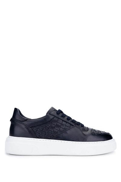 Tamer Tanca Men's Genuine Leather Navy Blue Sneakers & Sports Shoes