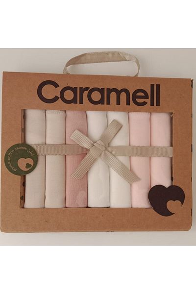 Caramell 100% Cotton 7 Pack Baby Mouth Wipes Basic Organic // 1337 Beige