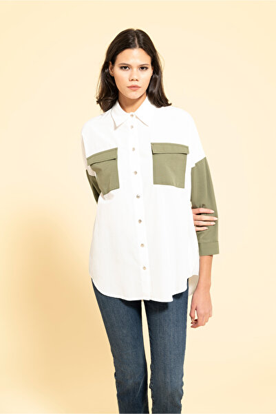 MİRAŞE MODA قميص بأكمام فقيرة مع جيوب