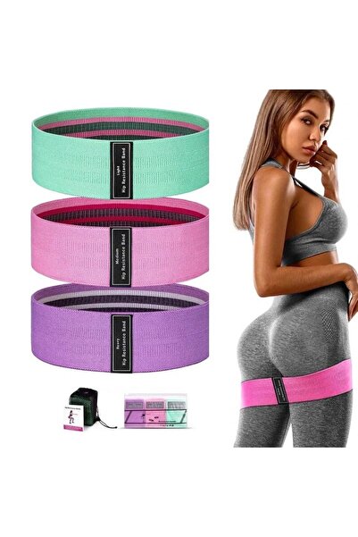 HOZRO Set 3 benzi elastice de fitness HOZRO cu 3 niveluri de rezistență