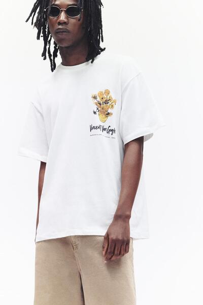 Pull & Bear Van Gogh ayçiçekleri t-shirt