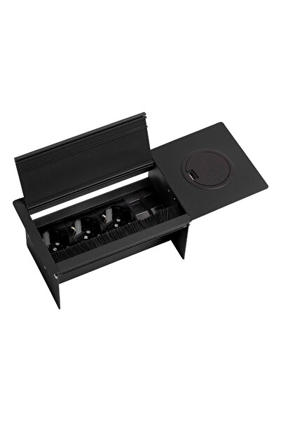 Socketline Vega Wireless Serisi Temassız Şarjlı Masa Prizi Siyah