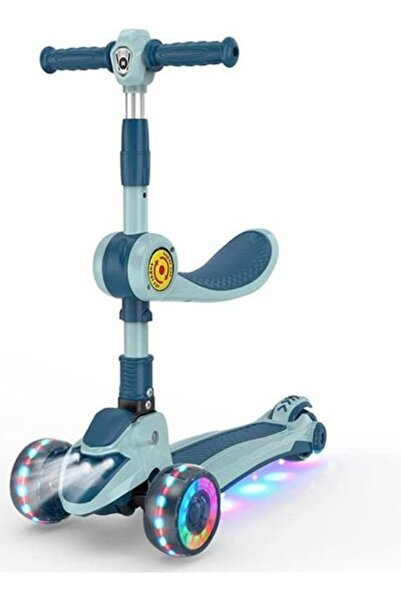 Yelajoy سكوتر للأطفال 3 في 1، مع عجلة وامضة، ومقعد قابل للإزالة ومقود قابل لتعديل الارتفاع، مناسب للأطفال من عمر سنتين فما فوق