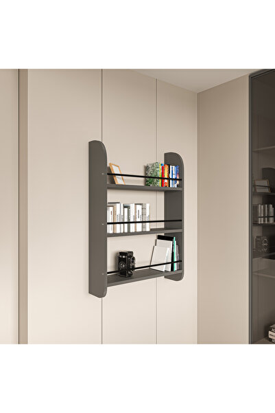 alpaevmobilya Duvar Rafı Kitaplık 3 Katlı Kitaplık Ünite Ahşap Raf Banyo Mutfak Montessori Raf Çok Amaçlı