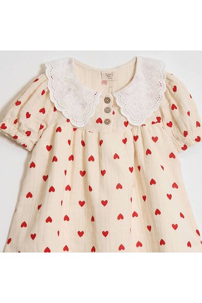 maykids Heart and Collar Detail Dress