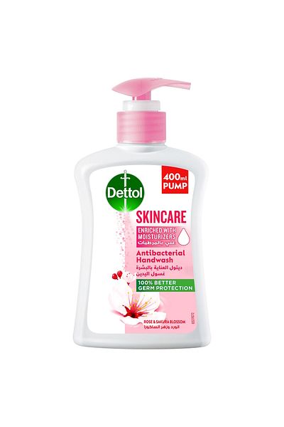 Dettol Handwash Liquid Soap Skincare Pump Rose & Sakura Blossom Fragrance 400 ml