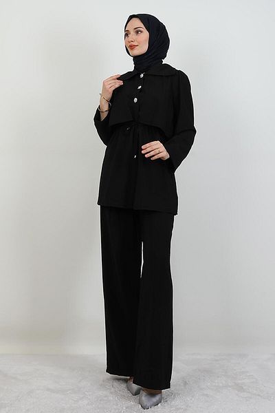 giz astore Pervin Trousers Double Suit Black