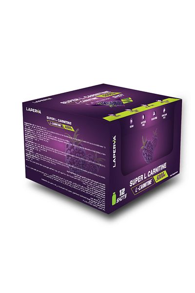Laperva Super L-Carnitine 5000 mg, Blueberry Shot (12 x 60 ml), Improves Athletic Performance