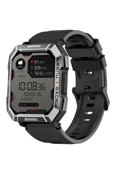 Blackview Ceas inteligent, Blackview, W60, 2.01", Busola, Rezistent la apa, Negru