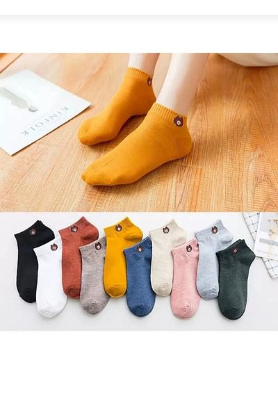 SOYTEMİZ Teddy Bear Socks 5 Pairs Summer Booties Socks