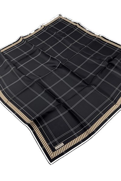 Armine Σειρά Nostalgia Μεταξωτό Φουλάρι Twill 8346D-04 Γεωμετρικό Μοτίβο Μαύρο-Μπεζ-04