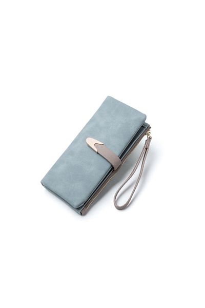 Tessero - Women's leather wallet, compartmentalized, pouch-shaped model with strap, zipper and snap