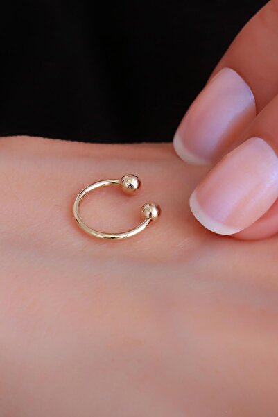 Bayar Gold 14 Ayar Altın Çift Toplu Halka Tragus Piercing