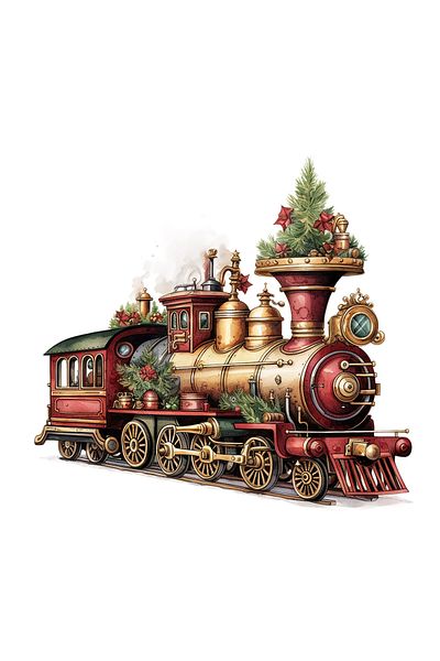 INOVATIX Set of 8 pieces, Addison Vintage Locomotive Sticker, INOVATIX®. 6 cm