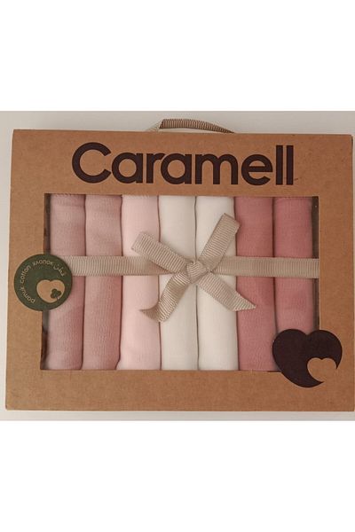 Caramell 100% Cotton 7 Pack Baby Mouth Wipes Basic Patterned Organic // 1337 Dried Roses
