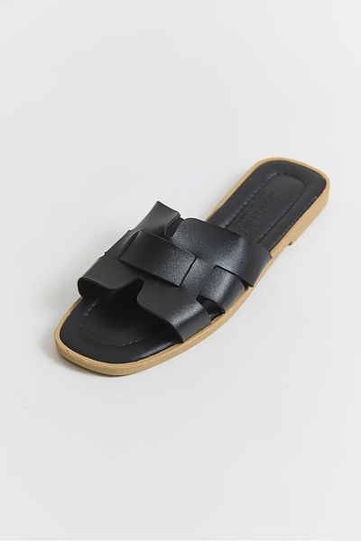 Raneel Kazançlı Alışveriş Comfortable Sole Open Front Women's Slippers Black