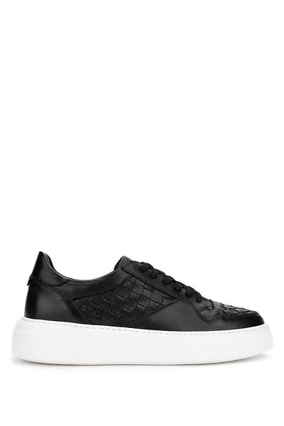 Tamer Tanca Men's Genuine Leather Black Sneakers & Sports Shoes