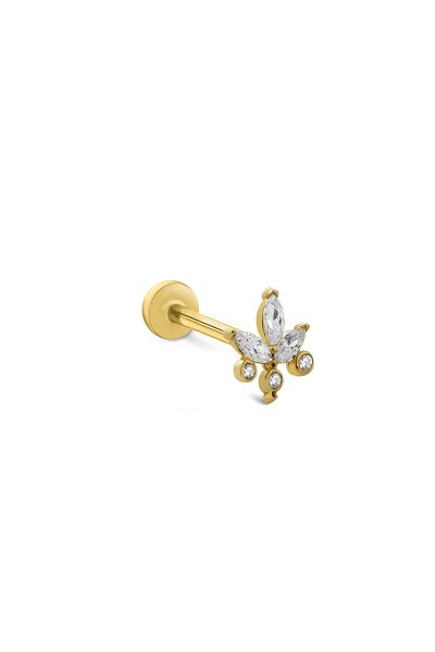 Fay Yamaner 14 Carat Gold Marquise Stone Piercing