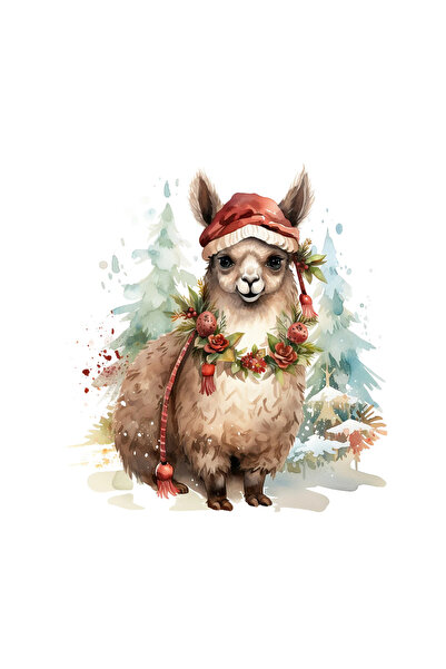 INOVATIX Set de 8 piese, autocolant Lama în pădure, INOVATIX®. 6 cm