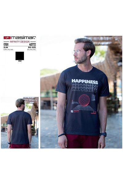 Masimar Men's Digital Printed Crew Neck T-Shirt