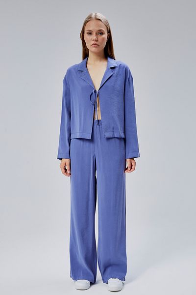 Bolivente Indigo elastic waist wide leg trousers