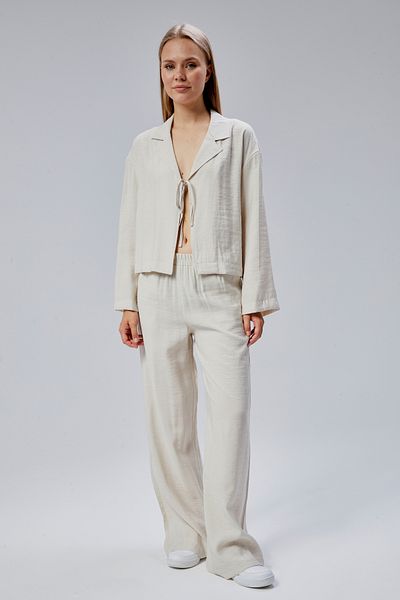 Bolivente Stone Waist Elastic Wide Leg Trousers