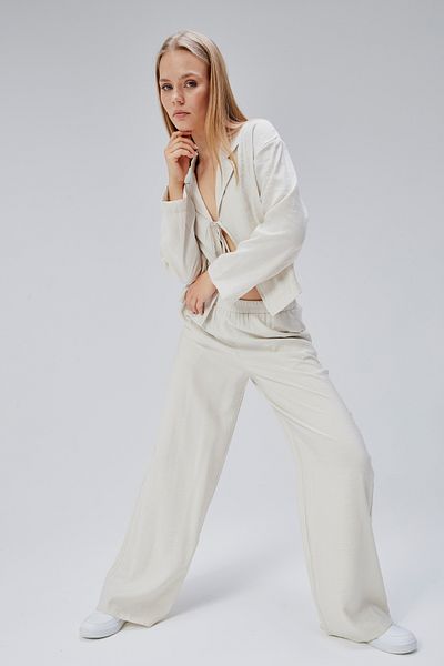 Bolivente Stone Waist Elastic Wide Leg Trousers