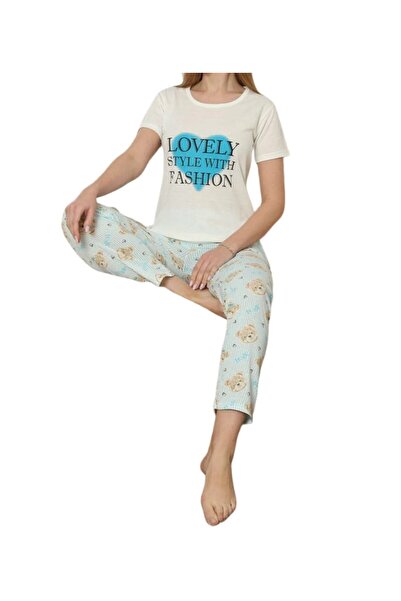 latal LOVE Baskılı Kadın Tişörtlü Pijama Takımı – Ayıcık Desenli Alt ile Şık ...