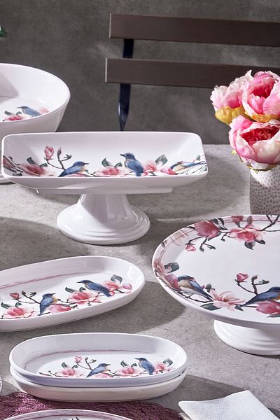 Fecra Pink Bird 18 Piece Serving and Presentation Set