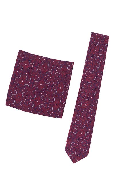 Oppland Men's Tie Classic Handkerchief Stylish Stain Resistant Viero Patterned Slim Matching Wide Design