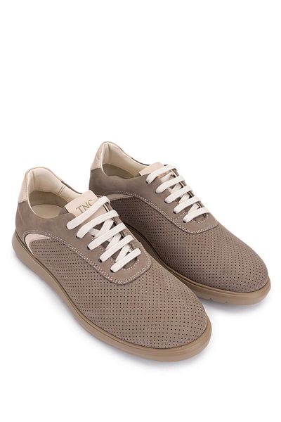 Tamer Tanca Men's Genuine Leather Beige Sneakers & Sports Shoes