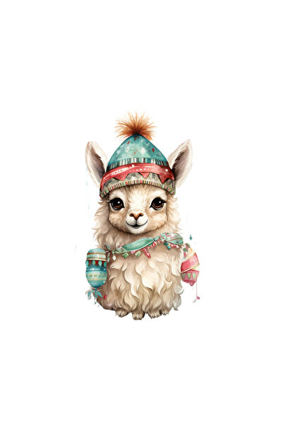 INOVATIX Set de 8 piese, autocolant Lama cu pălărie eschimosă, INOVATIX®. 6 cm