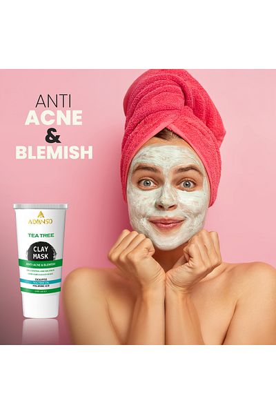 ALVANSO Tea Tree Clay Mask - Purifying and Detoxifying Facial Mask for Oily and Acne-Prone Skin