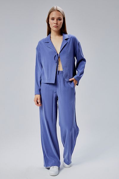 Bolivente Indigo elastic waist wide leg trousers