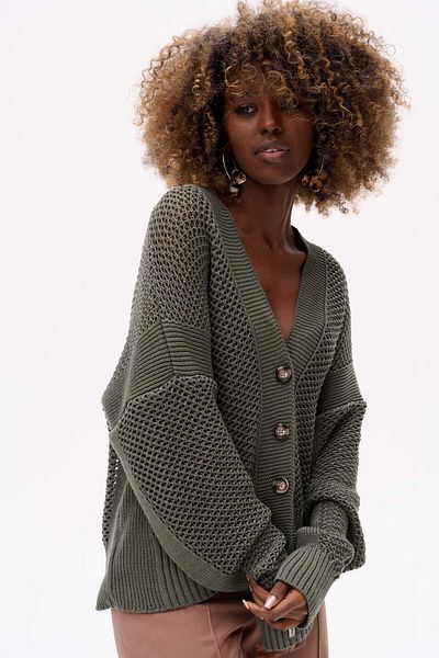 Blue Shadow Women's Balli Khaki Cardigan
