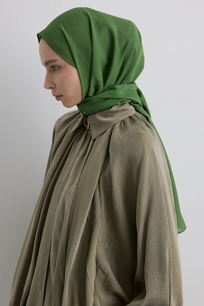 FENZA SCARF Paris Silk Grass Green Color Cotton Shawl