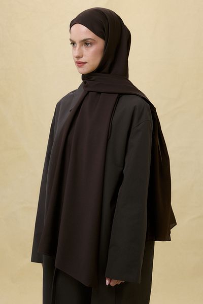 FENZA SCARF Paris Silk Bitter Brown Color Cotton Shawl
