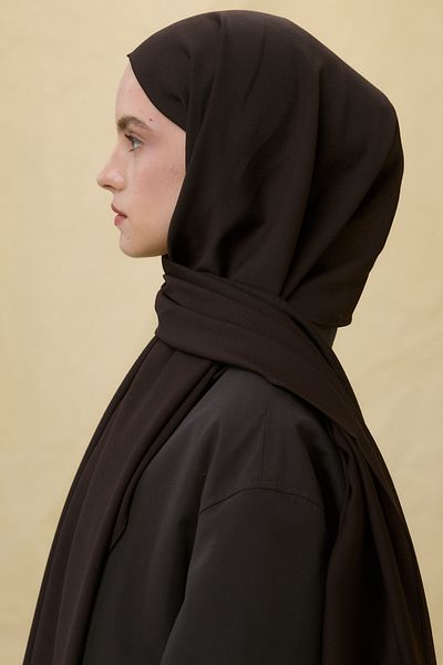 FENZA SCARF Paris Silk Bitter Brown Color Cotton Shawl