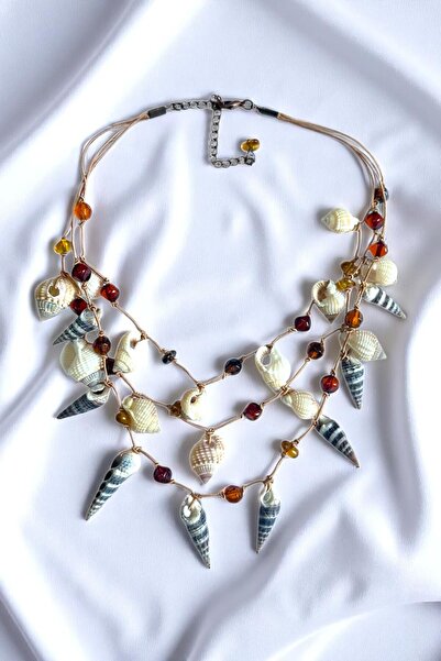 PETEK AKSESUAR EL YAPIMI DOĞAL DENİZ KABUĞU İP KOLYE