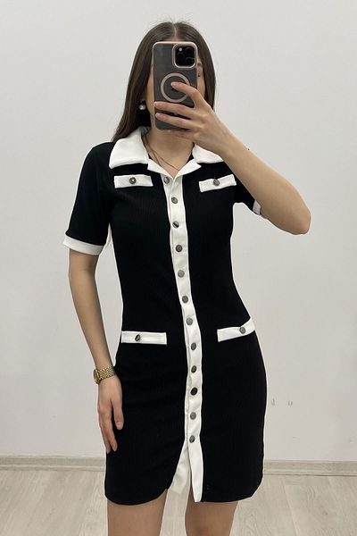Nazline Women's Buttoned Mini Dress